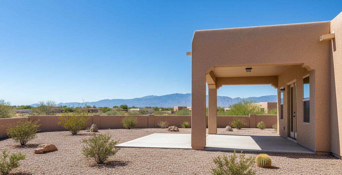 The same Albuquerque patio and eaves, clean and pest-free after treatment